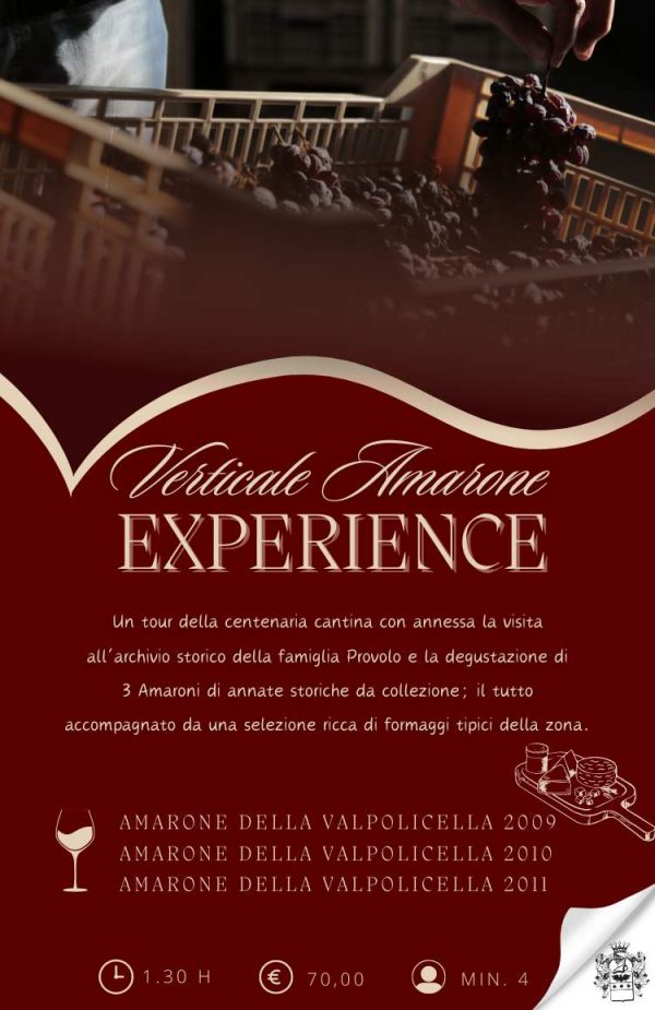 Alt= Verticale Amarone Tour e Degustazione Cantina Provolo